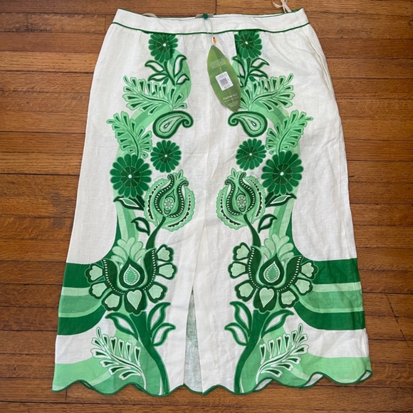 Farm Rio Green Festival Color Midi Skirt and Cropped Blouse Set Size XL. NWT - Picture 8 of 15